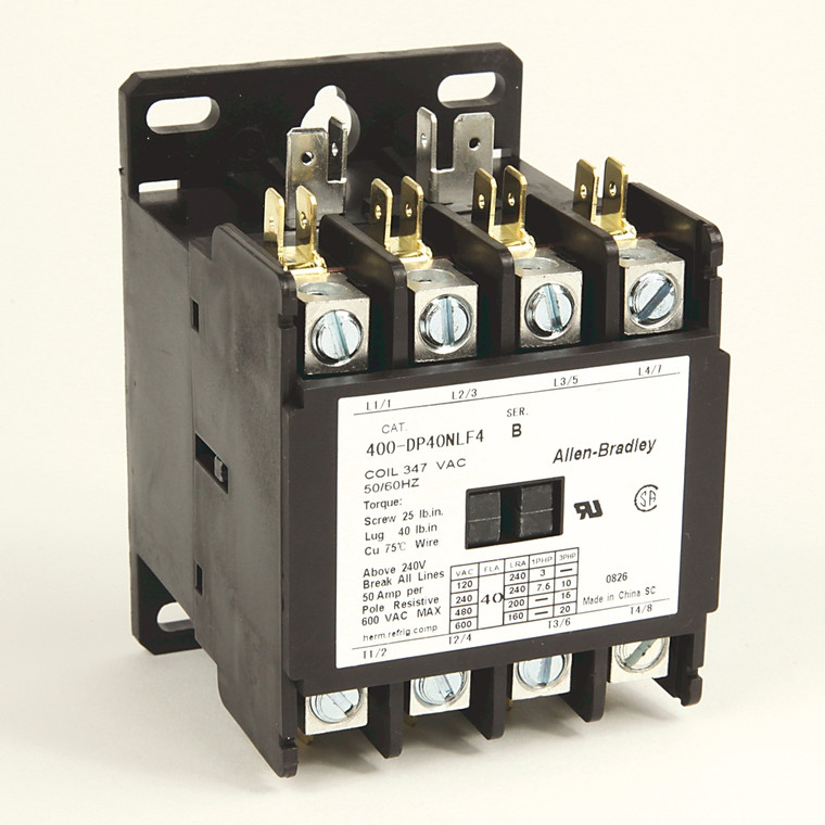 Allen Bradley 400-DP40NLF4 40 Amp Definite Purpose Contactor