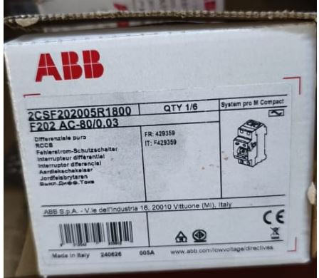 ABB F202 AC-80/0.03 Never Used Surplus