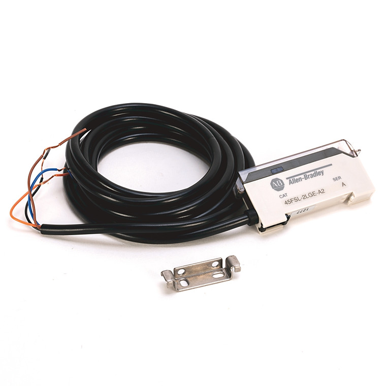 Allen Bradley 45FSL-2LHE-C4 DIN Rail DIN Mtg Fiber Optic Sensor Used Surplus