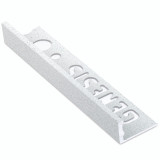 Genesis Aluminium Straight Edge Tile Trim - 12mm x 2.5m - CHALK STONE - ESA120.401