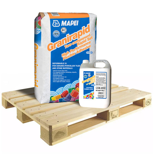 Mapei Granirapid Flexible Rapid Set Adhesive GREY - 48 Bags & Bottles