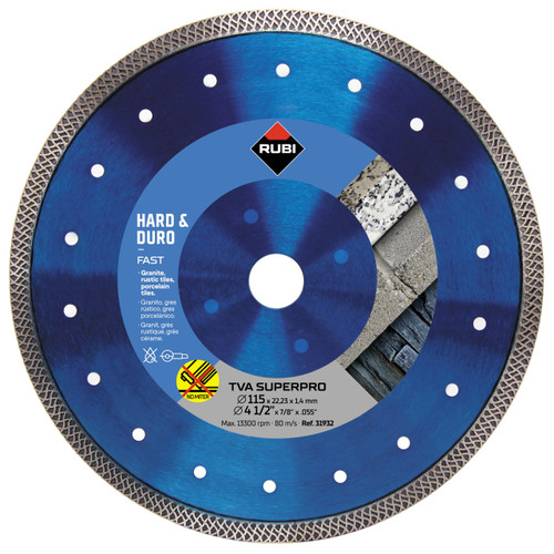 Rubi Hard Material TURBO VIPER Diamond Blade (TVA) - 115mm - 31932