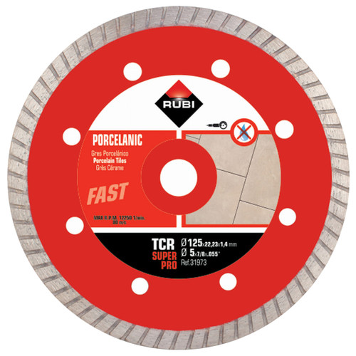 Rubi Porcelain Tiles Turbo Diamond Blade (TCR) - 125mm - 31973