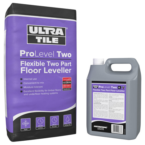 Ultra Tile Pro Level Two - High Flow Floor Leveller - 20kg Bag & 4 Litre Bottle