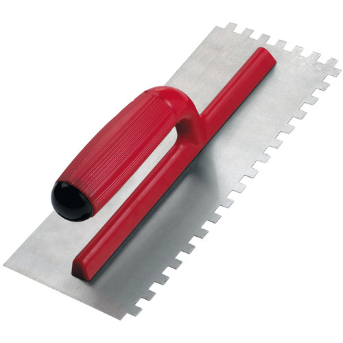 Rubi Steel Adhesive Trowel with Plastic Handle - 12mm x 12mm - 25907