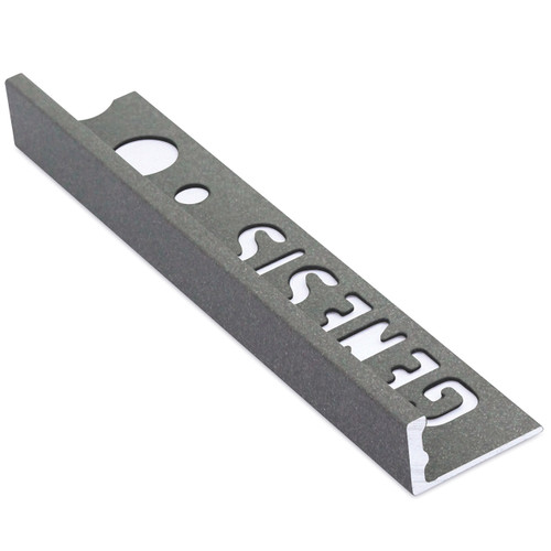 Genesis Aluminium Straight Edge Trim - 12mm Depth x 2.5m - DARK GRANITE - ESA120.435