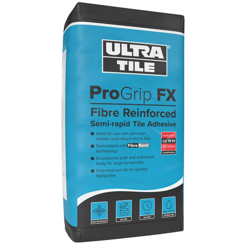 Ultra Tile FX - Fibre Reinforced SEMI RAPID Set Tile Adhesive S1 - 20kg WHITE