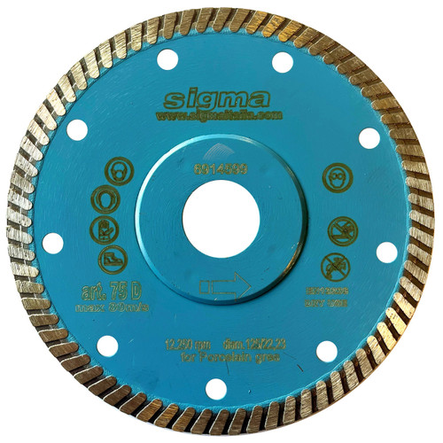 Sigma Diamond Cutting Blade - DRY - Porcelain Ceramics  - 125mm - 75D