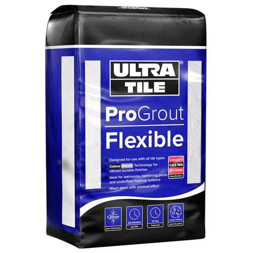 Ultra Tile Pro Grout Flexible - Walls & Floors - 1 to 20mm - WHITE - 3 Kg