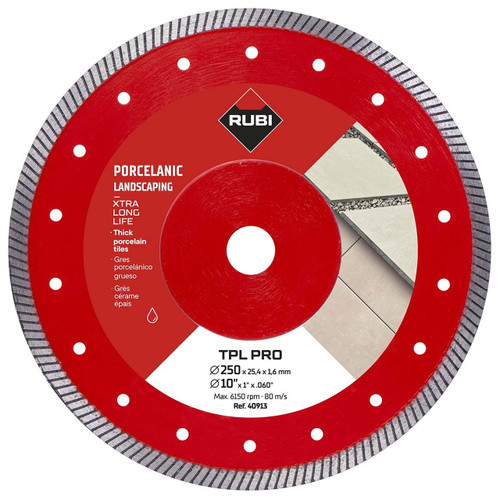 Rubi Diamond Blade for 20mm Porcelain - 250mm - TPL PRO - 40913