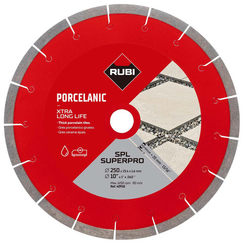 Rubi Diamond Blade for 20mm Porcelain - 250mm - SPL SUPERPRO - 40910