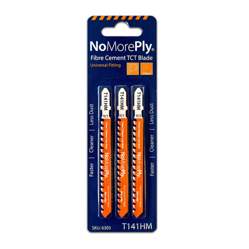 No More Ply Fibre Cement TCT Jigsaw Blades - 3 Pack - T141HM No More Ply Fibre Cement TCT Jigsaw Blades - 3 Pack - T141HM