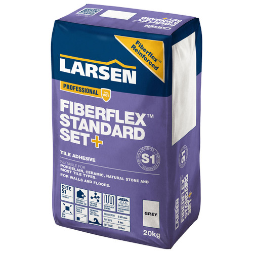 Larsen Pro Flexible Standard Set Floor and Wall Adhesive - GREY - 20kg