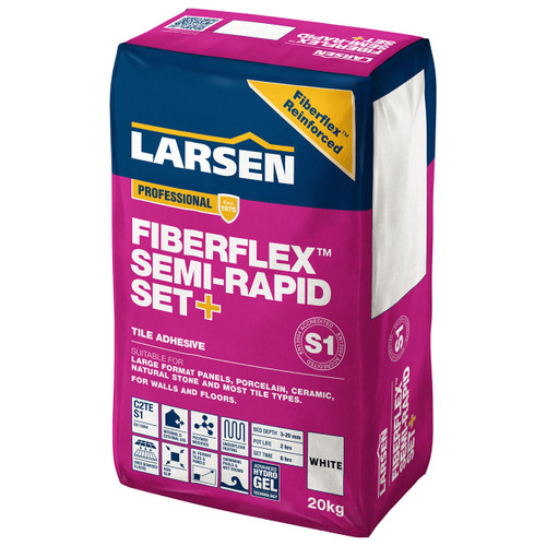 Larsen FiberFlex Semi-Rapid Set Adhesive - WHITE - S1 - 20kg