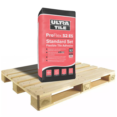 Ultra Tile ProFlex S2 ES - Fibre Reinforced STANDARD Set Tile Adhesive - WHITE - 54 x 20kg - WHITE