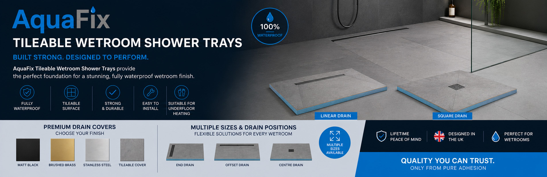 AquaFix Wet Room Shower Trays