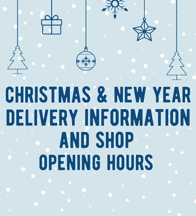 A banner to inform customers about Christmas & New Year  opening times and deliveries
