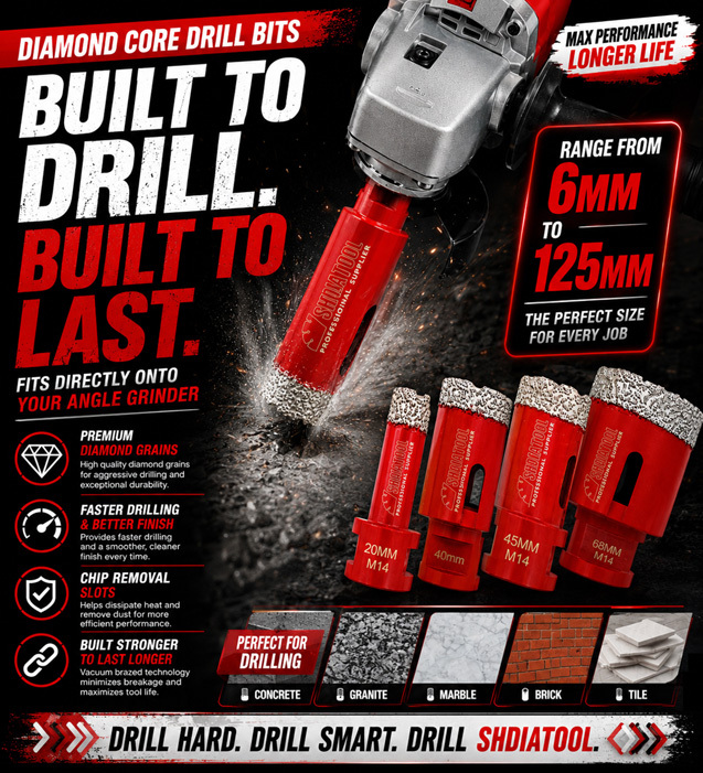 A Banner Displaying Diamond Core Drill Bits