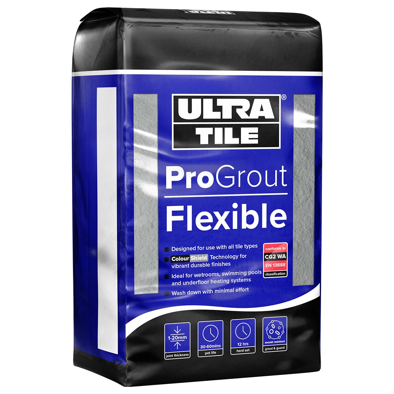 Ultra Tile Pro Grout Flexible - Walls & Floors - 1 to 20mm - MID GREY - 3 Kg