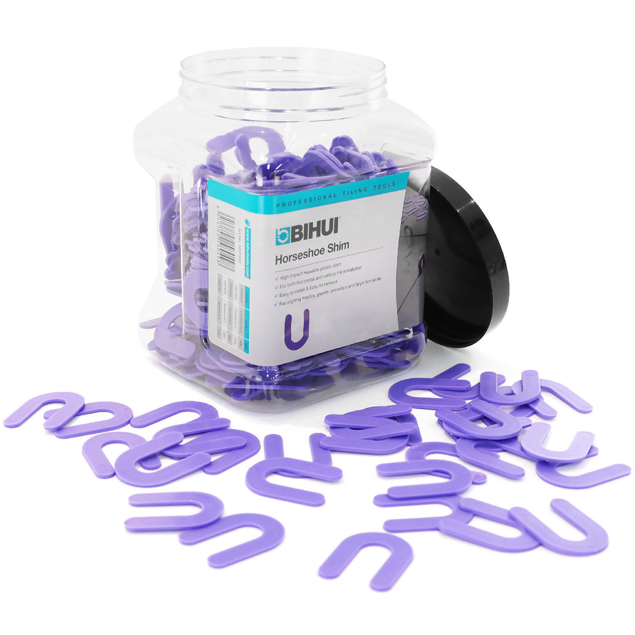 Bihui Purple Horseshoe Shim 2mm (3/32") - 350 per tub - BU-HSP350