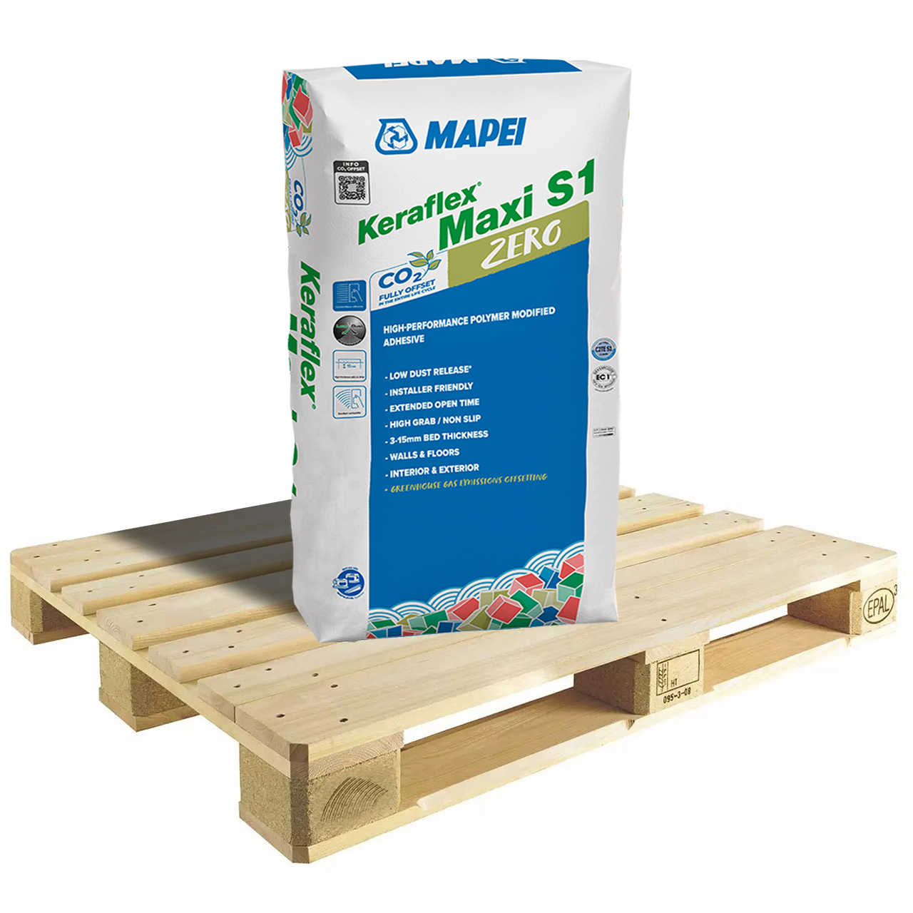 Mapei Keraflex Maxi Tile Adhesive S1 20kg - GREY - Half Pallet - 24 Bags