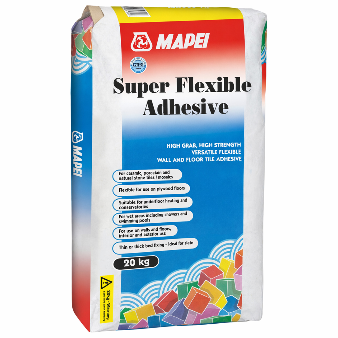 Mapei Super Flexible Tile Adhesive S1 - Standard Set - White - 20kg