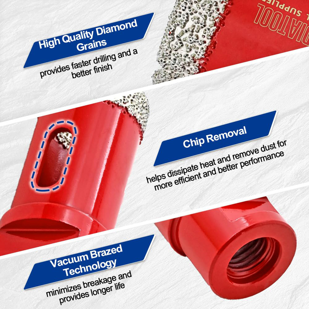 Shdiatool 20mm Diamond Core Drill Bits with M14 Thread for Porcelain, Tile, Granite, Marble