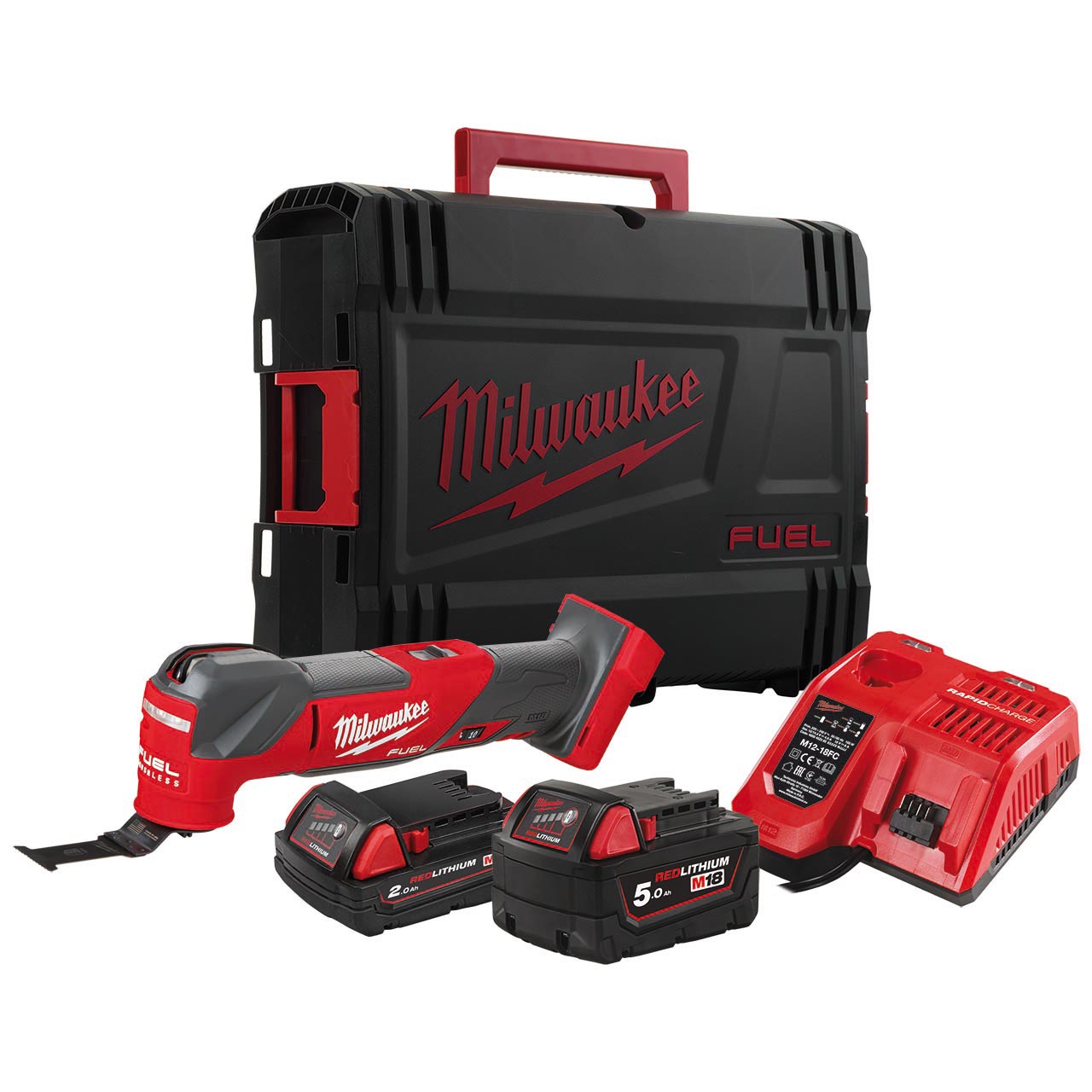 Milwaukee M18 FUEL Multi-Tool - 2 x Batteries, Fast Charger & HD Box- M18 FMT-522X