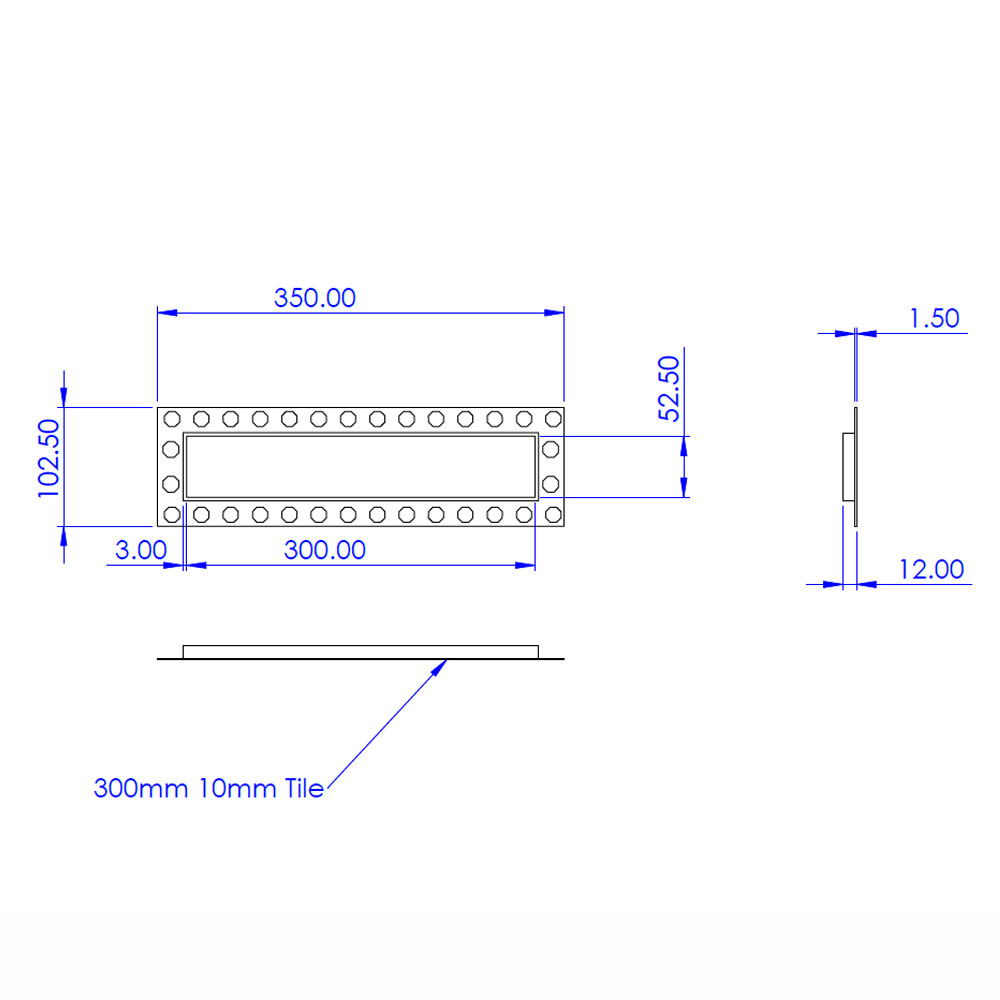 Aquafix Linear 300mm Waste Finishing Trim Technical
