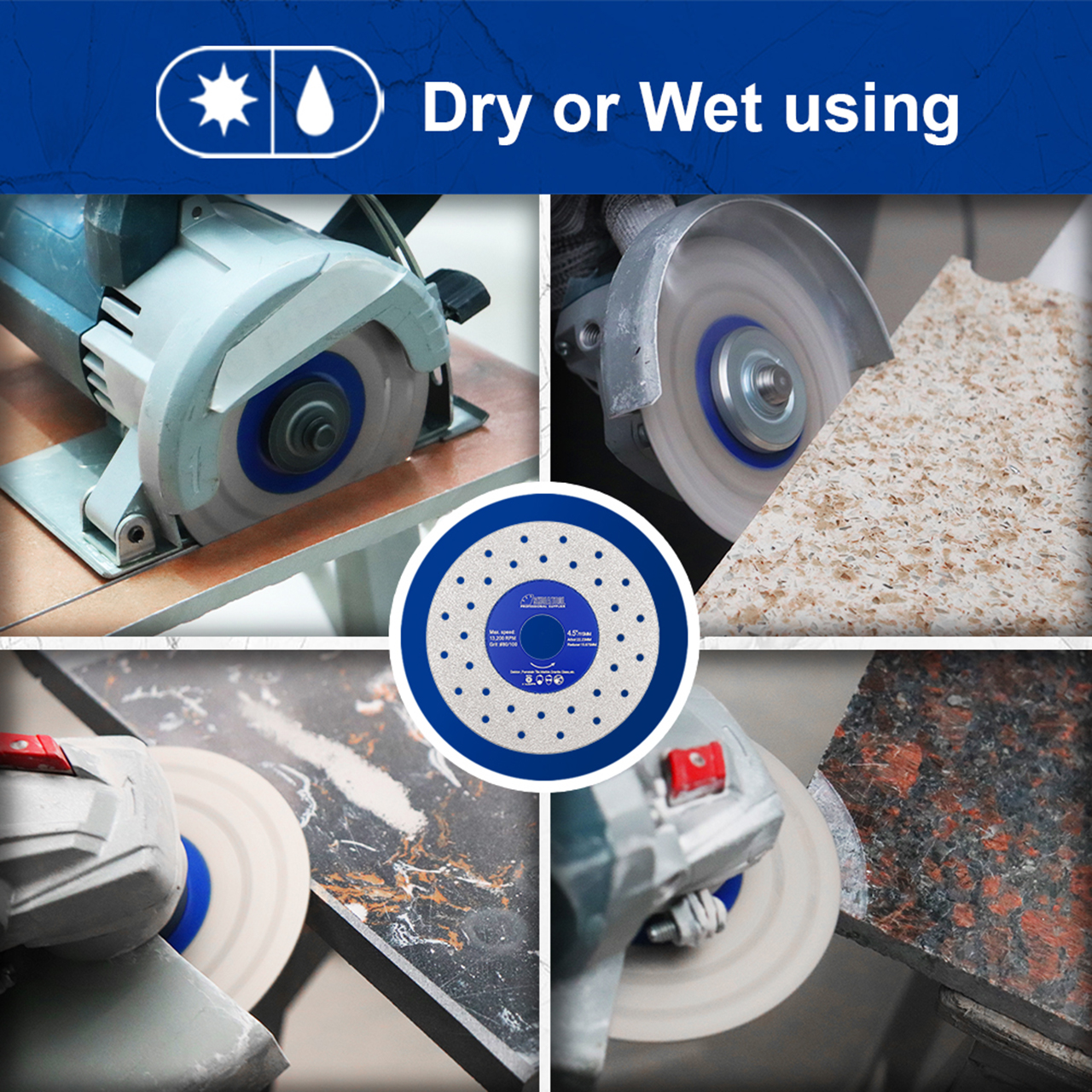 Shdiatool Ultra-Thin Cutting Disc for Dekton, Porcelain, Marble, Granite - 115mm