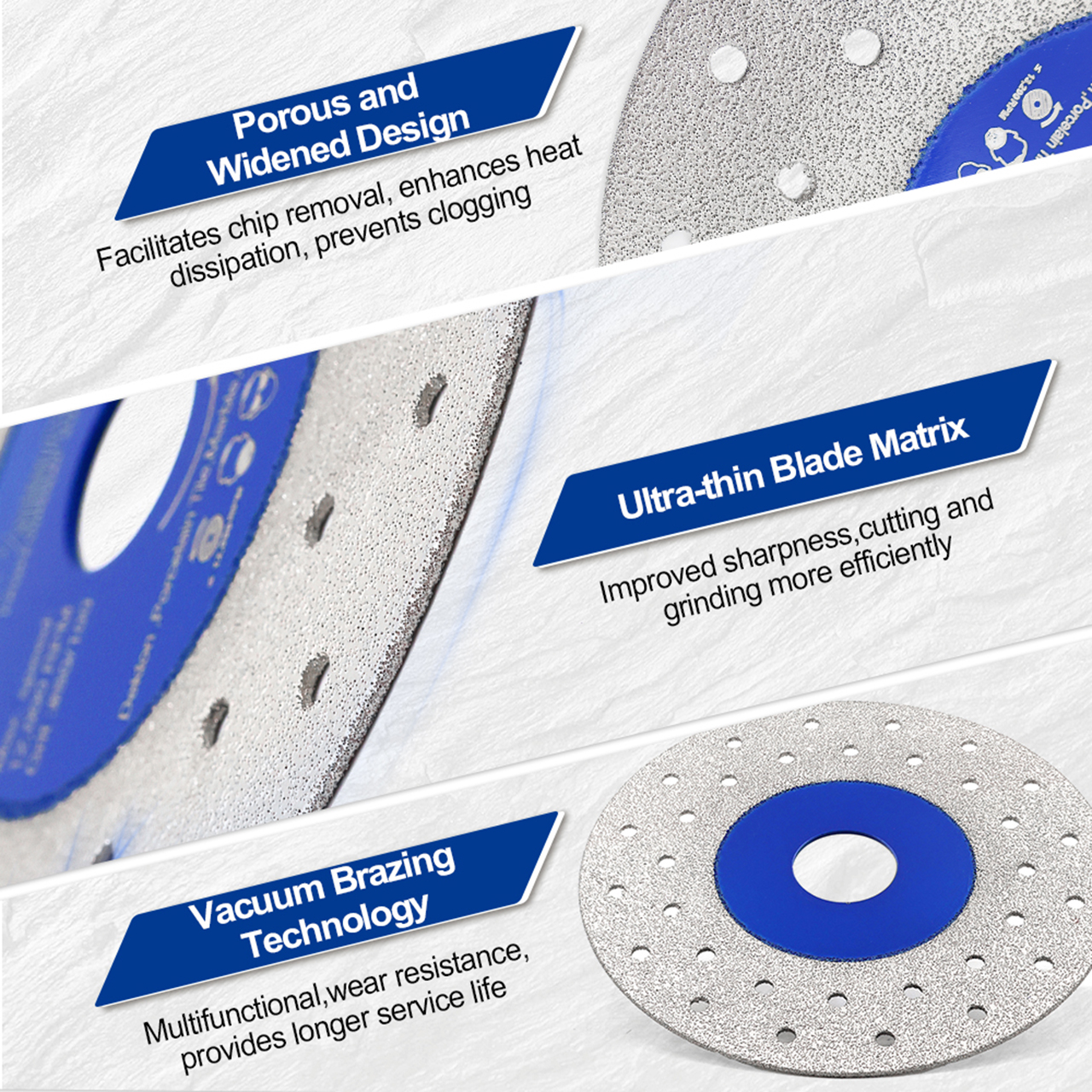 Shdiatool Ultra-Thin Cutting Disc for Dekton, Porcelain, Marble, Granite - 115mm