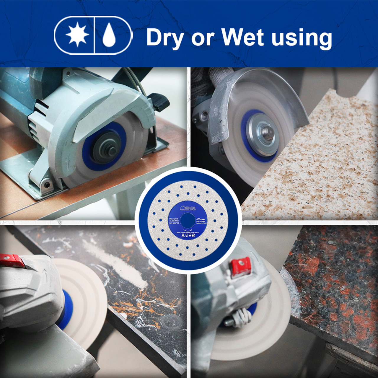 Shdiatool Ultra-Thin Cutting Disc for Dekton, Porcelain, Marble, Granite - 125m