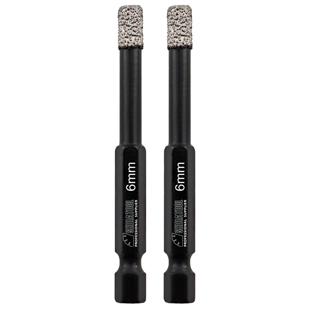 Shdiatool Quick Shank Diamond Drill Bit for Granite Porcelain Marble - Twin Pack x 6mm