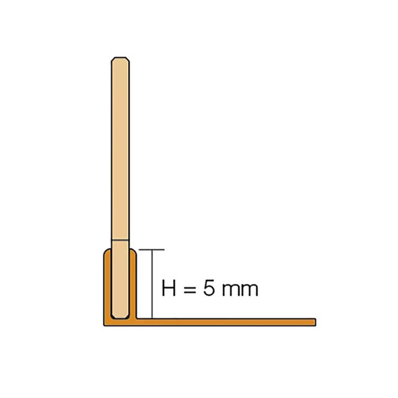 Schluter SHOWERPROFILE-SPS 180 - Triangular Profile - Stainless Steel - 2.5m - Profile