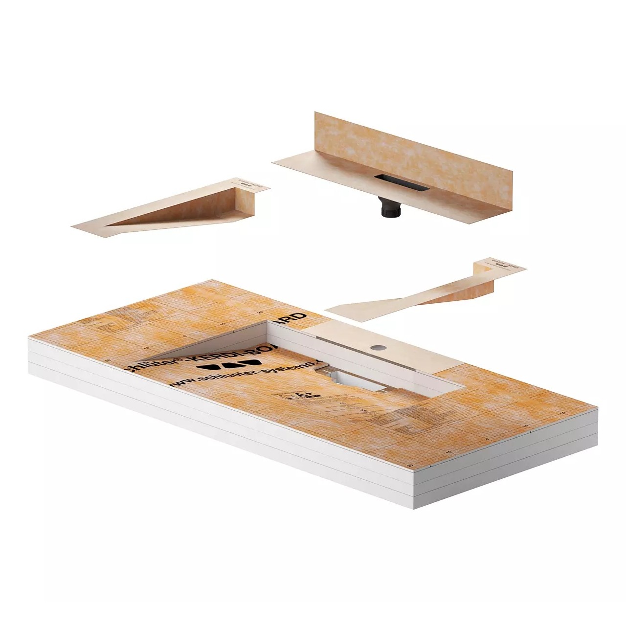 Schluter-KERDI-BOARD-WS - Tileable Vanity Unit - 1170x85x550mm includes WDP Shadow Joint Drainage Profile