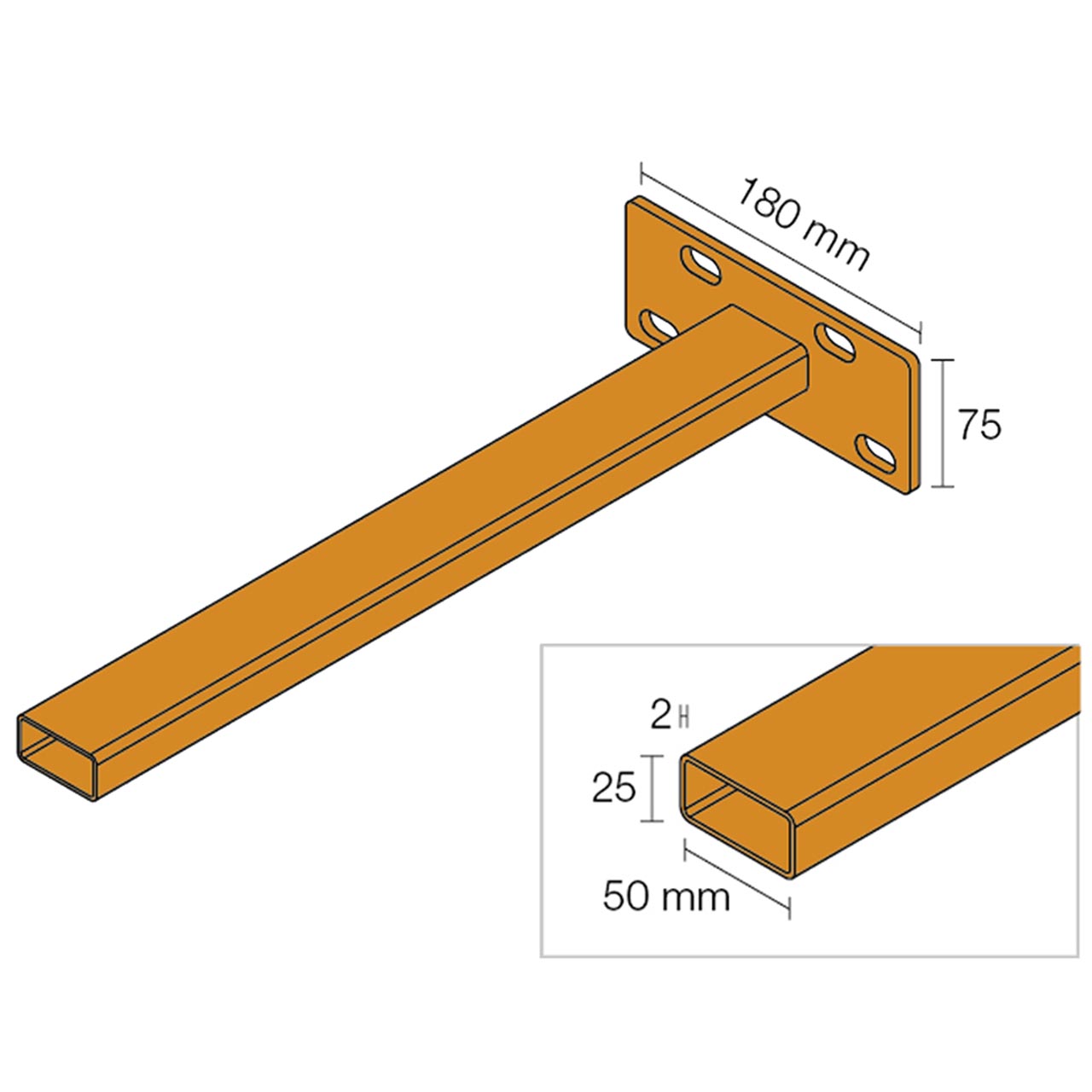 Schluter KERDI-BOARD-AB - Mounting Consoles - KBWAB450 - Dimensions