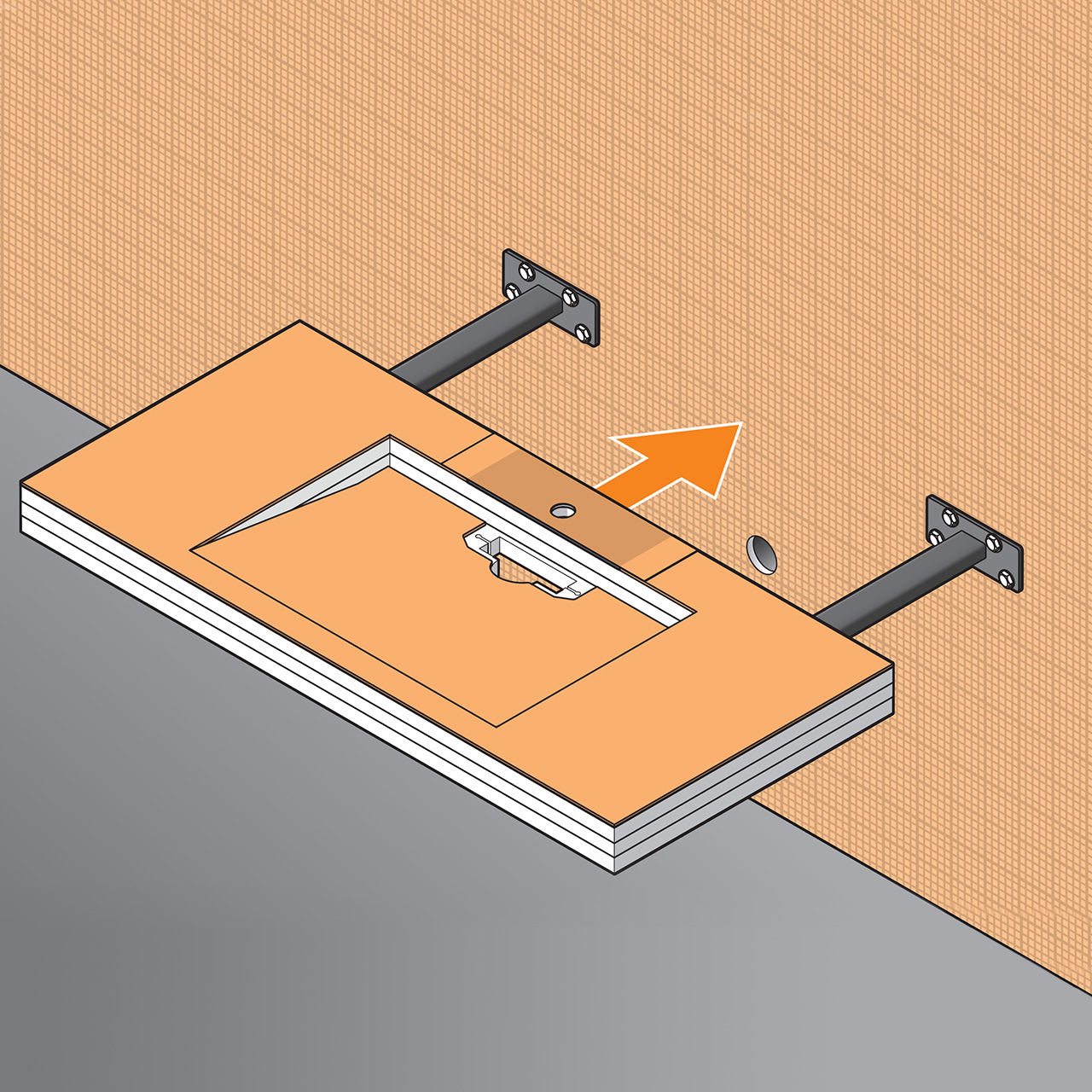 Schluter KERDI-BOARD-AB - Mounting Consoles - KBWAB450 - Installing 3