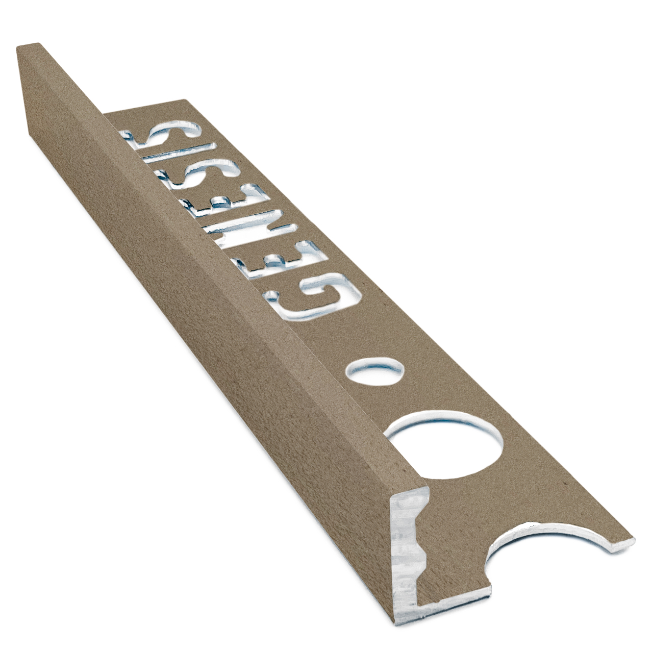 Genesis Aluminium Straight Edge Tile Trim - 10mm x 2.5m - TAUPE - ESA100.14