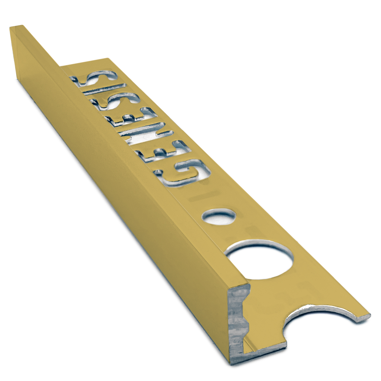 Genesis Aluminium Straight Edge Tile Trim - 10mm x 2.5m - MATT BRASS - ESA100.83