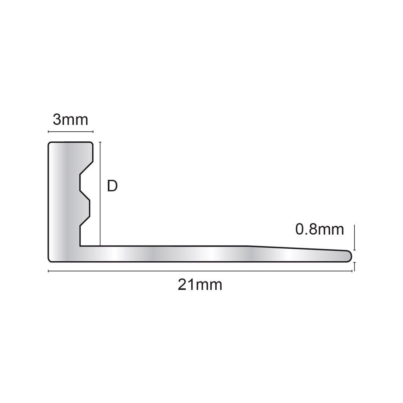 Genesis Aluminium Straight Edge Tile Trim - 10mm x 2.5m - EARTH STONE - ESA100.462