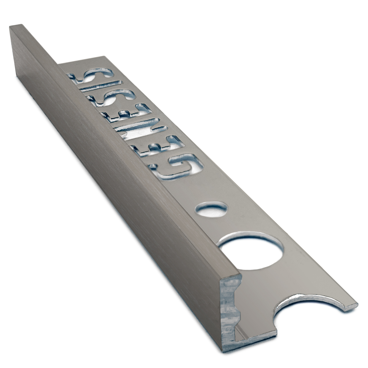 Genesis Aluminium Straight Edge Tile Trim - 12mm x 2.5m - NORDIC STONE - ESA120.490