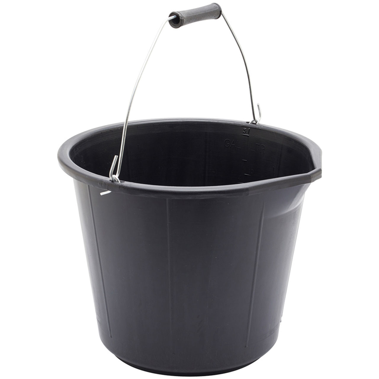 3 Gallon (14 Litre) Black Plastic Bucket With Pourer