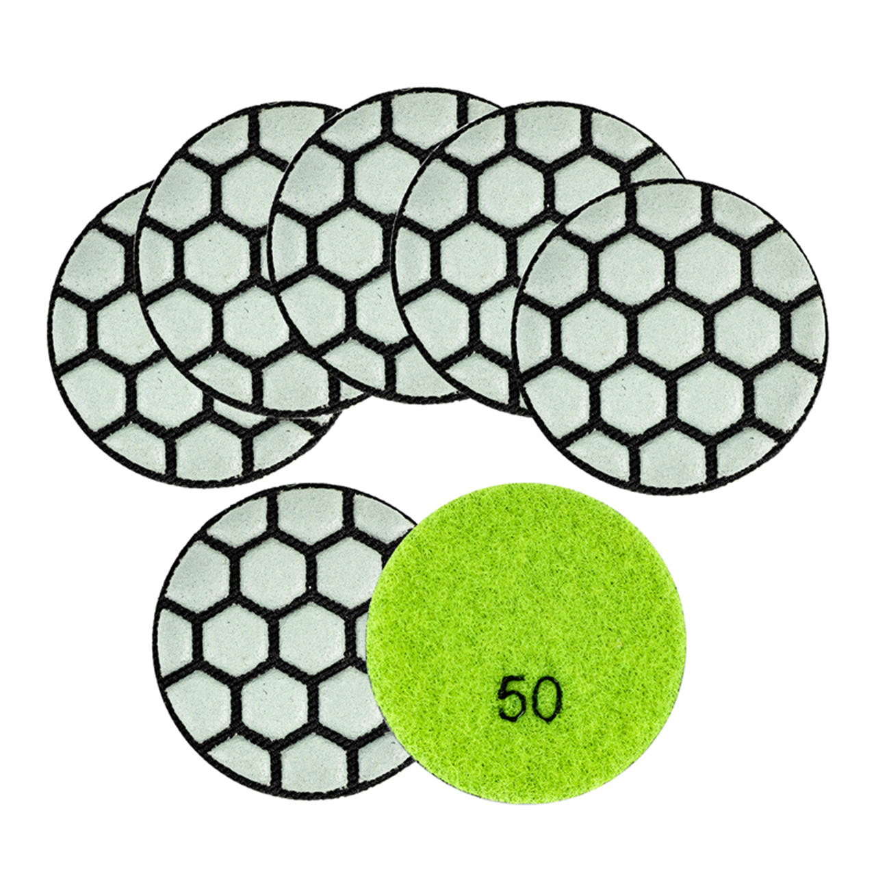 Shdiatool 50mm Dry Diamond Polishing Pad for Granite Marble & Porcelain - 50 Grit