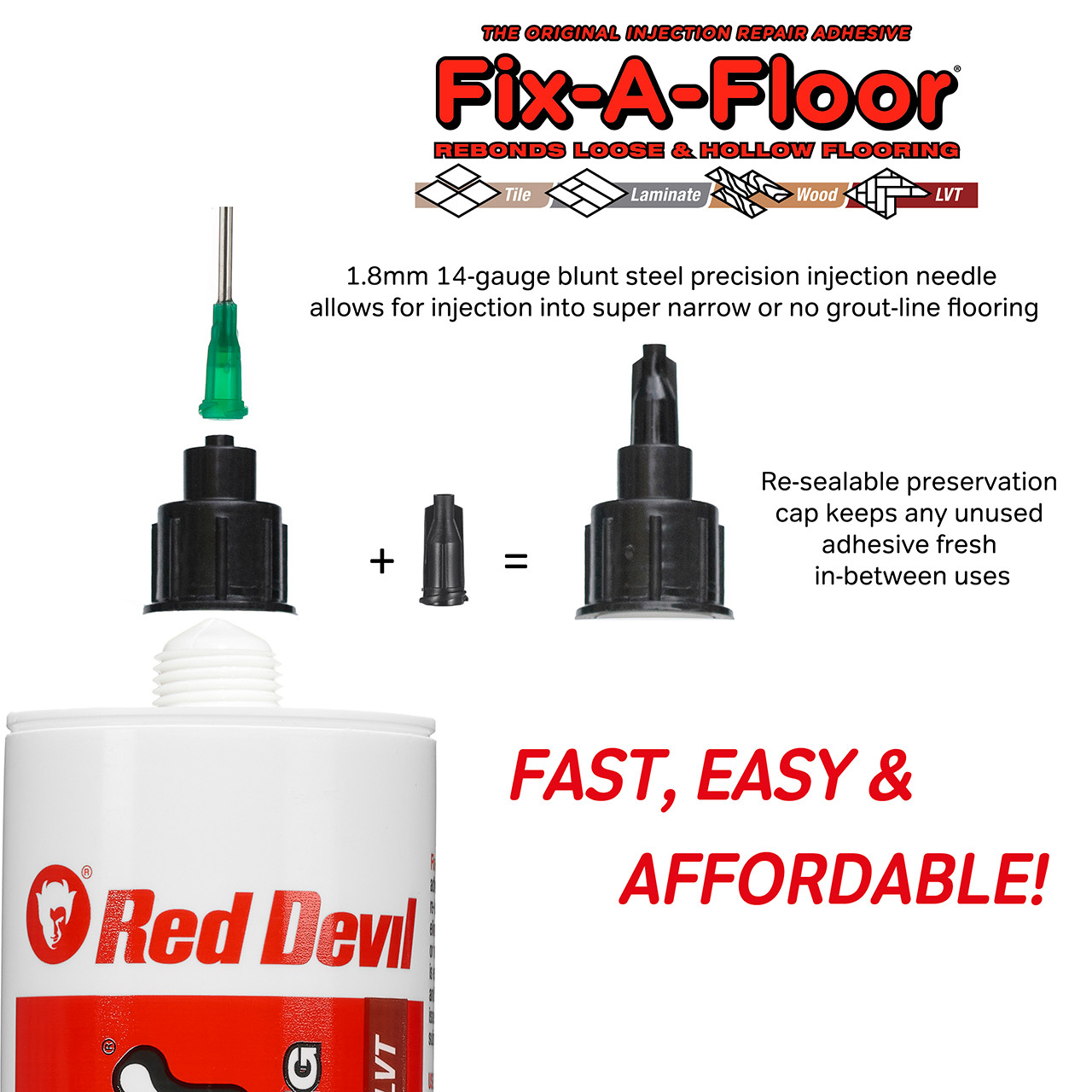 Fix-A-Floor Micro Syringe Kit - ( Drill NOT Included)