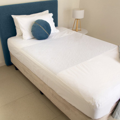 Conni Fitted Bed Pad Sheet - King Single - White