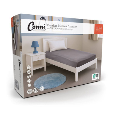 Conni Micro-Plush - King Single Waterproof Fitted Sheet - Charcoal
