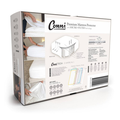 Conni Micro-Plush - Double Waterproof Fitted Sheet - White