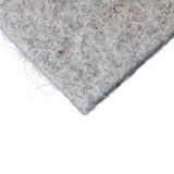 A high-resolution close-up of the 1/8 in. woven wool texture, showcasing the dense fiber structure and clean, square-cut edges.