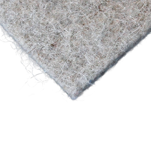 A high-resolution close-up of the 1/8 in. woven wool texture, showcasing the dense fiber structure and clean, square-cut edges.