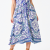 SOLARA MIDI DRESS-BLUE AND WHITE PRINT 